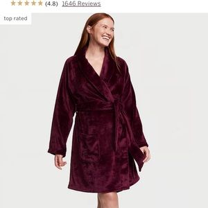 Burgundy XS/S plush robe